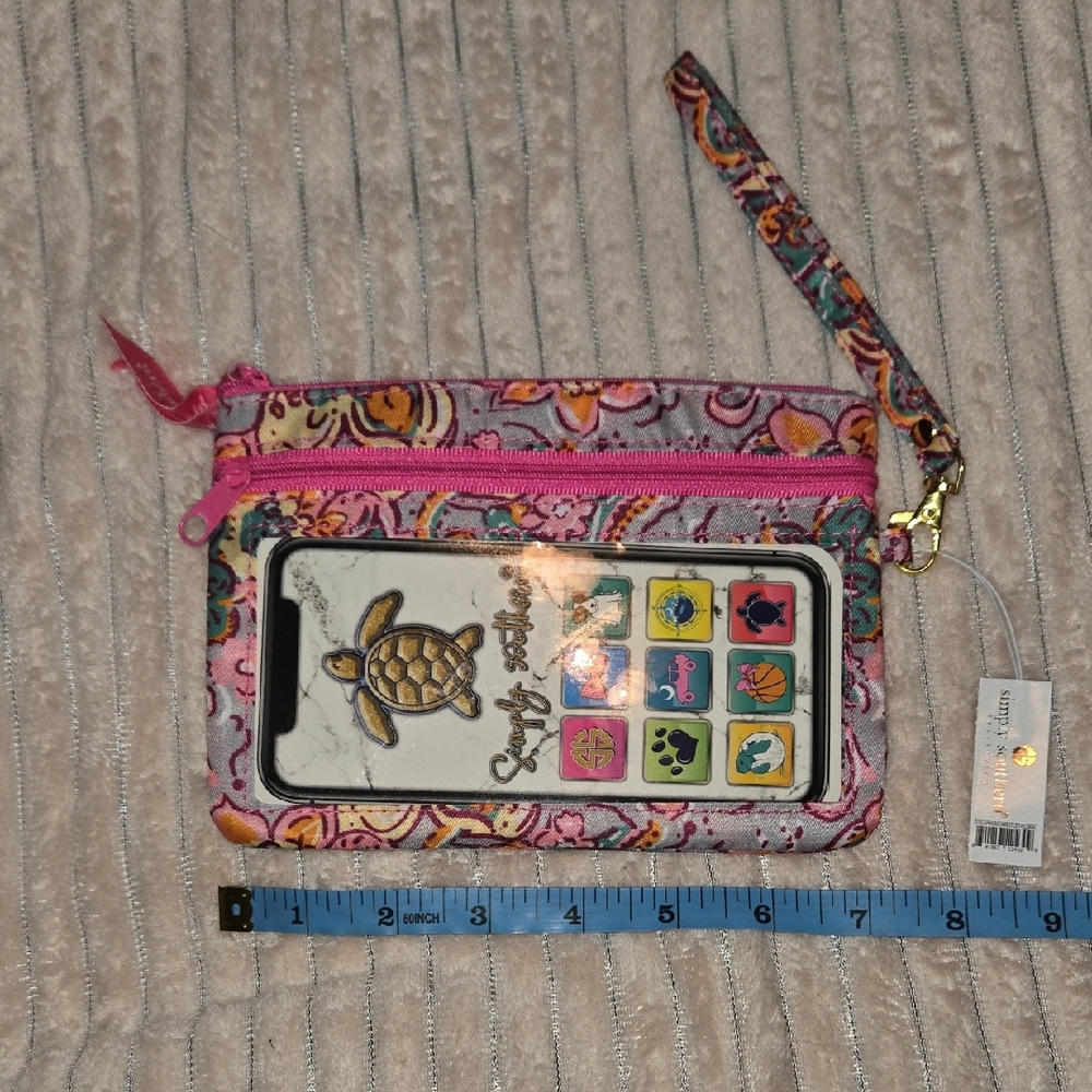 Simply Southern Multicolor Turtle Phone Wristlet